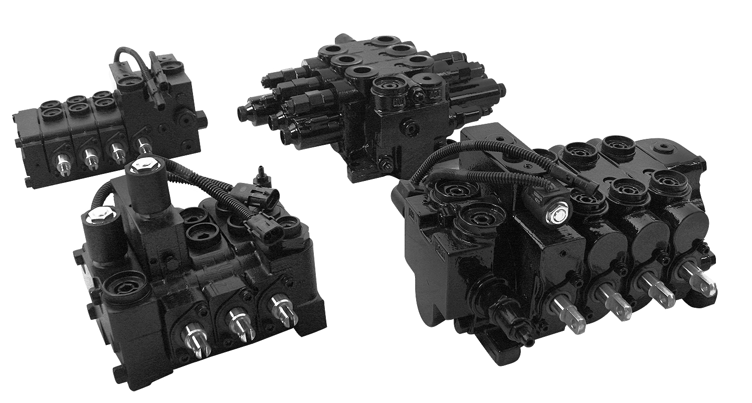Main Control Valves control fork lifting, master tilting and auxiliary moving functions. Relief valv...